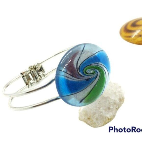 Handblown glass lollipop nostalgia clasp bracelet - Picture 2 of 2